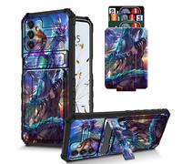 RWUTYTIUL Étui portefeuille pour Samsung Galaxy A15 5G avec fente pour carte d'identité amovible, béquille intégrée, double couche en polycarbonate rigide, robuste et souple en TPU pour Galaxy A15 5G