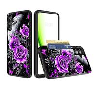 RWUTYTIUL Étui portefeuille pour Samsung Galaxy A54 5G 6,4" avec fente pour cartes, cartes de crédit, cartes d'identité, espèces, double couche de protection antichoc en silicone souple robuste pour