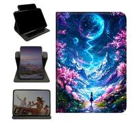 RWUTYTIUL Étui pour Amazon Kindle Fire HD 10 (13e/11e génération, sortie 2023/2021), support rotatif à 360 degrés avec coque de protection verticale antichoc multi-angles pour homme et femme, lune