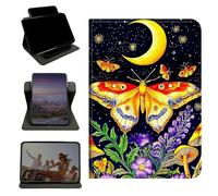 RWUTYTIUL Étui pour Amazon Kindle Fire HD 10 (13e/11e génération, sortie 2023/2021), support rotatif à 360 degrés avec coque verticale antichoc multi-angles pour homme et femme, lune, papillon, fleur