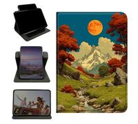 RWUTYTIUL Étui pour Amazon Kindle Fire Max 11 (13ème génération, version 2023) 11", support rotatif à 360 degrés avec coque verticale antichoc multi-angle pour homme et femme, montagne enneigée, lune