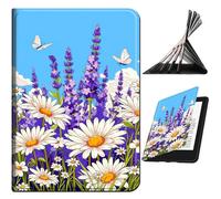 RWUTYTIUL Étui pour iPad Air 5e/4e génération 10,9" 2022/2020, fine en cuir synthétique avec support antidérapant multi-angle, [veille/réveil automatique] Coque pour homme et femme, bleu ciel lavande