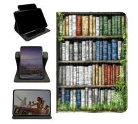 RWUTYTIUL Étui pour iPad Pro 11" M5 2025 6e génération/M4 2024 5e génération, support rotatif à 360 degrés avec coque de protection verticale antichoc multi-angles pour homme et femme, livres verts
