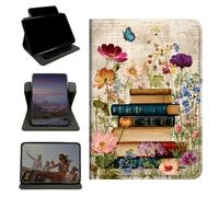 RWUTYTIUL Étui pour iPad Pro 11" M5 2025 6e génération/M4 2024 5e génération, support rotatif à 360 degrés avec coque de protection verticale antichoc multi-angles pour homme et femme, livres de