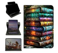 RWUTYTIUL Étui pour iPad Pro 11" M5 2025 6e génération/M4 2024 5e génération, support rotatif à 360 degrés avec coque de protection verticale antichoc multi-angles pour homme et femme, livres colorés