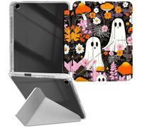 RWUTYTIUL Étui transparent en cuir pour iPad 9{^>e<^} génération 10,2" 2021/iPad Pro 10,5"/iPad Air 3e génération, coque en cuir antichoc avec béquille amusante pour femme, homme, bébé blanc