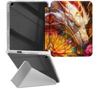 RWUTYTIUL Étui transparent en cuir pour iPad 9{^>e<^} génération 10,2" 2021/iPad Pro 10,5"/iPad Air 3e génération, coque de protection antichoc amusante avec béquille pour homme et femme, lotus blanc