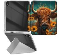 RWUTYTIUL Étui transparent en cuir pour iPad Air 11" M3 2025/M2 2024/iPad Air 5e/4e génération 10,9", coque de protection antichoc amusante avec béquille, accessoires pour tablette pour homme et femme