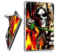 RWUTYTIUL Étui transparent pour tablette Kobo Elipsa/Kobo Elipsa 2E 10,3 pouces, coque de protection transparente antichoc légère en TPU, accessoires pour femmes et hommes, crâne de flamme