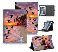 RWUTYTIUL Étui universel pour tablette Rowt A10/Aiprotablet C20e/Moderness MB1001 10,1", support rotatif à 360°, coque de protection en cuir PU pour tablette de 9 à 10,5", motif empreintes de pattes