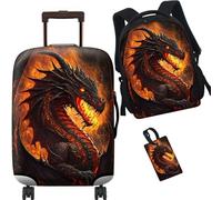 RWUTYTIUL Lot de 3 housses de protection pour valise de 19 à 21 pouces et étiquette de bagage et sac à dos élastique lavable pour femmes et hommes, (323), XL (30-32 inch suitcase)