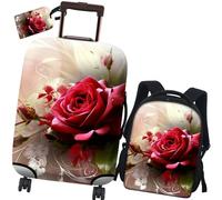 RWUTYTIUL Lot de 3 housses de protection pour valise de 19 à 21 pouces et étiquette de bagage et sac à dos, élastique, lavable, protection de valise pour femmes et hommes, plage, 556, S (19-21 inch