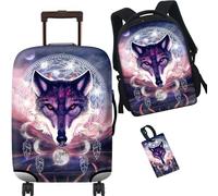RWUTYTIUL Lot de 3 housses de protection pour valise de 19 à 21 pouces et étiquette de bagage et sac à dos élastique lavable pour femmes et hommes, 299, XL (30-32 inch suitcase)