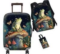 RWUTYTIUL Lot de 3 housses de protection pour valise de 19 à 21 pouces et étiquette de bagage et sac à dos élastique lavable pour femmes et hommes, (351), XL (30-32 inch suitcase)
