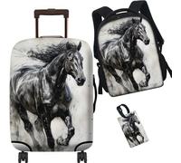 RWUTYTIUL Lot de 3 housses de protection pour valise de 19 à 21 pouces et étiquette de bagage et sac à dos élastique lavable pour femmes et hommes, 378, XL (30-32 inch suitcase)