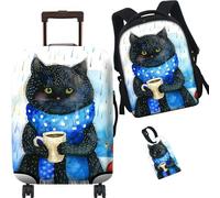 RWUTYTIUL Lot de 3 housses de protection pour valise de 19 à 21 pouces et étiquette de bagage et sac à dos élastique lavable pour femmes et hommes, 517, XL (30-32 inch suitcase)