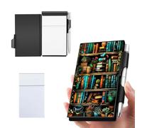 RWUTYTIUL Metal Small Pocket Notebook 4" x 2.9" with Pen & 2 Memo Book Server Note Pads, Mini Notepad for Officers, Detectives, Nurses, Private Investigators, Waitresses, Travel, Library Books