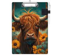 RWUTYTIUL Porte-bloc avec passant pour stylo, format lettre A4, clip discret et porte-stylo autocollant pour ordinateurs portables, infirmières, étudiants, bureau, médecins, salles de classe, femmes