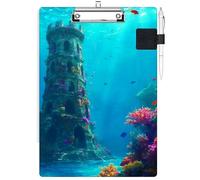 RWUTYTIUL Porte-bloc avec passant pour stylo, format lettre A4, clip discret et porte-stylo autocollant pour ordinateurs portables, infirmières, bureau, médecins, salles de affaires, femmes