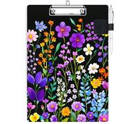 RWUTYTIUL Porte-bloc avec passant pour stylo, format lettre A4, clip discret et porte-stylo autocollant pour ordinateurs portables, infirmières, étudiants, bureau, médecins, salles de classe, femmes