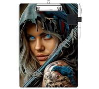 RWUTYTIUL Porte-bloc avec passant pour stylo, format lettre A4, clip discret et porte-stylo autocollant pour ordinateurs portables, infirmières, bureau, médecins, salles de affaires, femmes