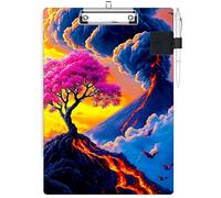 RWUTYTIUL Porte-bloc avec passant pour stylo, format lettre A4, clip discret et porte-stylo autocollant pour ordinateurs portables, infirmières, étudiants, médecins, femmes, hommes, fleurs de cerisier