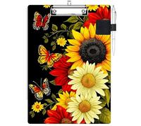 RWUTYTIUL Porte-bloc avec passant pour stylo, format lettre A4, clip discret et porte-stylo autocollant pour ordinateurs portables, infirmières, étudiants, bureau, médecins, salles de classe, femmes