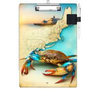 RWUTYTIUL Porte-bloc avec passant pour stylo, format lettre A4, clip discret et porte-stylo autocollant pour ordinateurs portables, infirmières, bureau, médecins, salles de affaires, femmes