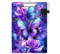 RWUTYTIUL Porte-bloc avec passant pour stylo, format lettre A4, clip discret et porte-stylo autocollant pour ordinateurs portables, infirmières, étudiants, bureau, médecins, femmes, hommes, femmes
