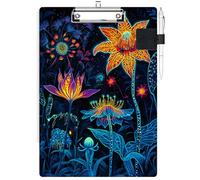 RWUTYTIUL Porte-bloc avec passant pour stylo, format lettre A4, clip discret et porte-stylo autocollant pour ordinateurs portables, infirmières, étudiants, médecins, femmes, hommes, fleurs d'oranger
