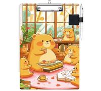 RWUTYTIUL Porte-bloc avec passant pour stylo, format lettre A4 standard, clip discret et porte-stylo autocollant pour ordinateurs portables, infirmières, bureau, médecins, salles de affaires