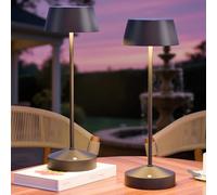 RWWR 2 Pièces Lampe de Table Solaire LED Outdoor 3000K Interrupteur tactile 2-en-1 rechargeable Lampe de Table sans fil IP44 pour camping jardin balcon terrasse