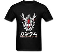 RX 78 Gundam Tops Tees Men Awesome Tshirt Male Cotton Black T Shirt Gundam Tshirt Japan Harajuku Street Clothes Geek RX78 Suit Black S Black 3XL