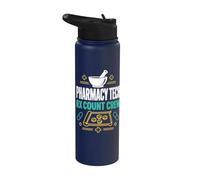 Rx Count Crew Technicien Pharmacie Pilules Stainless Steel Insulated Water Bottle