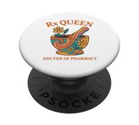 Rx Queen Docteur en pharmacie Groovy Pharmacien PopSockets PopGrip Adhésif
