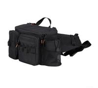 RX1911 Sac banane de pêche portable avec tapis avant amovible avec boucles de maintien pour éviter que le crochet ne s'emmêle pendant l'utilisation (grand noir)