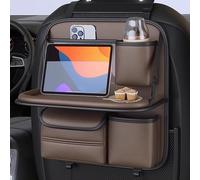RXBBDL Organiseur pour siège arrière de Voiture pour Tesla Model 3/Model S/Model X/Model Y 2013-2025 Protection Dossier Siege Multi Poches Organiseurs pour Voiture,Brown