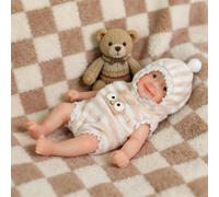 RXDOLL Mini poupée en silicone de 15,2 cm - Lavable - Peau douce - Poupée nouveau-né réaliste - Avec accessoires de vêtements