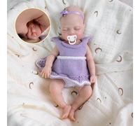 RXDOLL Mini poupée Reborn Baby Dolls en silicone platine massif pour fille 30,5 cm Petite poupée nouveau-né réaliste qui semble réelle poupée endormie