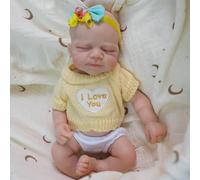 RXDOLL Mini poupée Reborn Baby Dolls en silicone platine massif pour fille - 30,5 cm - Petite poupée réaliste de qualité supérieure qui semble réelle - Poupée bébé endormie peut ouvrir la bouche
