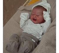 RXDOLL Poupée Bébé Reborn Pleurant Garçon 48 cm Corps Souple Poupées réalistes Nouveau-nés Qui Ont l'air Vraies Poids Poupée bébé comme la Vie Poupée Reborn Cadeau d'anniversaire