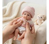 RXDOLL Poupée en silicone pour bébé fille éveillée, 20,3 cm, douce et réaliste, poupée reborn en silicone qui semble réelle, jouet pour nouveau-né prématuré
