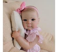 RXDOLL Poupée nouveau-né réaliste de 48,3 cm en tissu doux lesté, poupée réaliste qui ressemble à de vraies poupées Reborn yeux ouverts jouets cadeaux