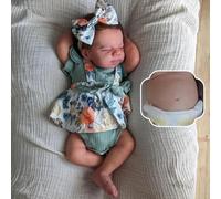 RXDOLL Poupée Reborn en silicone pour fille endormie de 45,7 cm qui ressemble à la vie réelle, poupée reborn réaliste pour enfants de 3 ans et plus ou collectionneurs