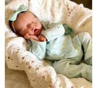 RXDOLL Poupée Reborn réaliste avec bouche ouverte - 45,7 cm - En tissu doux - Avec cheveux