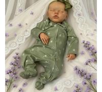 RXDOLL Poupée Reborn réaliste de 45,7 cm en silicone pour bébé fille endormie réaliste, faite à la main pour nouveau-nés imperméable avec jouet d'alimentation cadeau