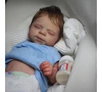 RXDOLL Poupée Reborn réaliste de 45,7 cm en silicone pour garçon endormi anatomiquement correct de la vie réelle nouveau-né poupée Reborn poupée faite à la main cadeau d'anniversaire pour enfants