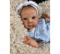RXDOLL Poupée Reborn réaliste de 45,7 cm en tissu doux lesté et réaliste qui ressemble à de vrais nouveau-nés, jouets ouverts aux yeux pour enfants - Bettie