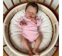 RXDOLL Poupée Reborn réaliste de 48,3 cm pour fille endormie, corps en tissu doux et réaliste qui ressemble à de vrais bébés filles en silicone avec veines vives