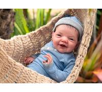 RXDOLL Poupée Reborn réaliste de 50,8 cm en tissu doux souriant qui ressemble à une vraie vie de bébés prématurés nouveau-né visage spongieux cadeaux pour enfants